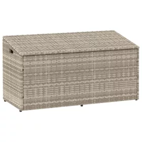  világosszürke polyrattan kerti tárolóláda 110x50x58 cm