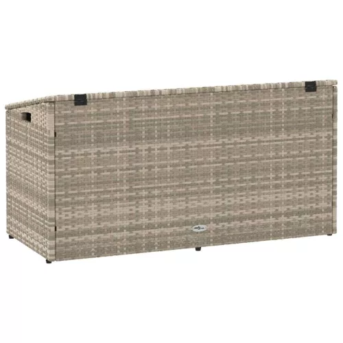  világosszürke polyrattan kerti tárolóláda 110x50x58 cm