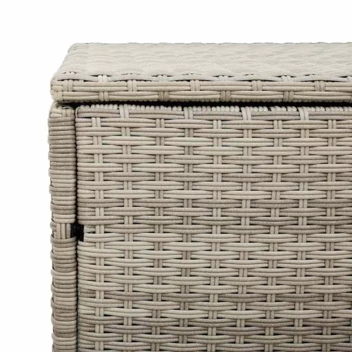  világosszürke polyrattan kerti tárolóláda 110x50x58 cm