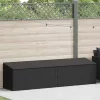  fekete polyrattan kerti tárolóláda 220x50x58 cm