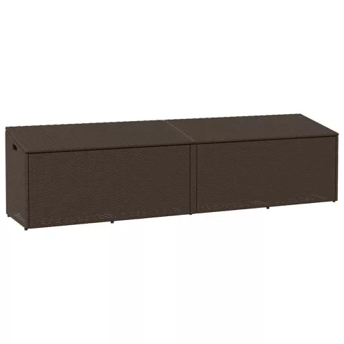  barna polyrattan kerti tárolóláda 220x50x58 cm