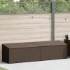  barna polyrattan kerti tárolóláda 220x50x58 cm