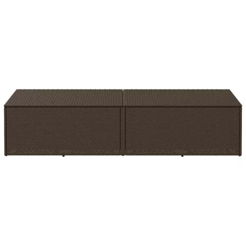  barna polyrattan kerti tárolóláda 220x50x58 cm