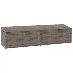  szürke polyrattan kerti tárolóláda 220x50x58 cm