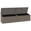  szürke polyrattan kerti tárolóláda 220x50x58 cm