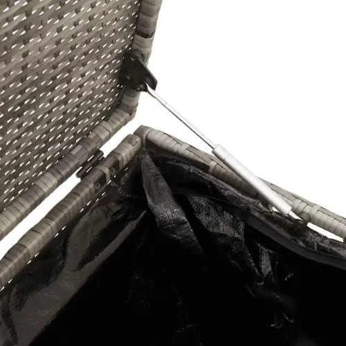  szürke polyrattan kerti tárolóláda 220x50x58 cm