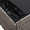  szürke polyrattan kerti tárolóláda 220x50x58 cm