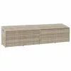  világosszürke polyrattan kerti tárolóláda 220x50x58 cm