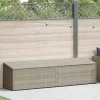  világosszürke polyrattan kerti tárolóláda 220x50x58 cm