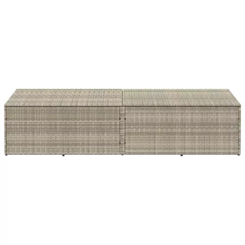  világosszürke polyrattan kerti tárolóláda 220x50x58 cm