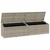  világosszürke polyrattan kerti tárolóláda 220x50x58 cm
