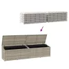  világosszürke polyrattan kerti tárolóláda 220x50x58 cm