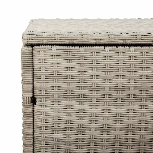  világosszürke polyrattan kerti tárolóláda 220x50x58 cm