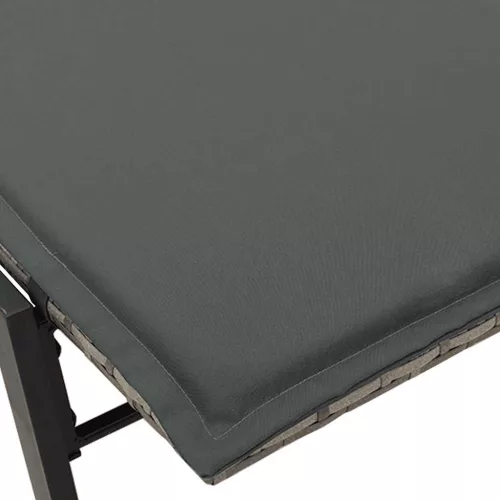  szürke polyrattan napozóágy párnával