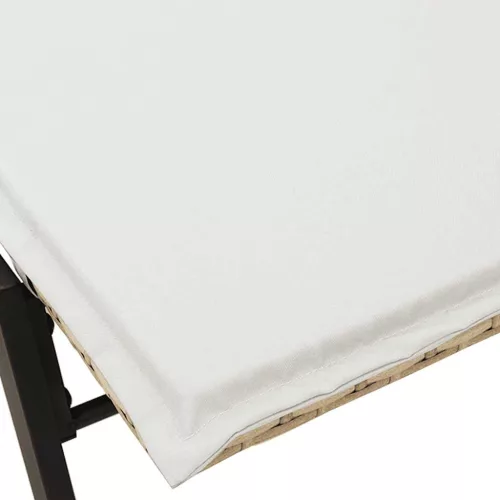  bézs polyrattan napozóágy párnával
