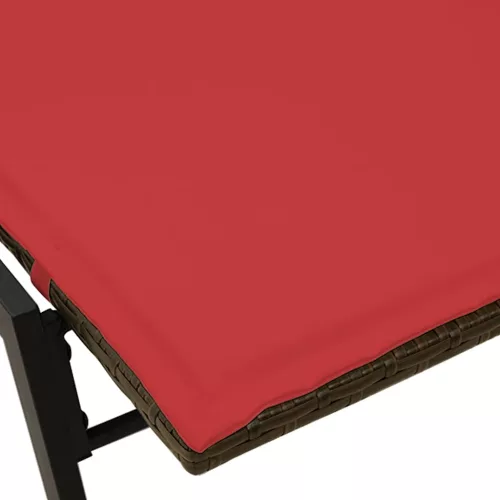  barna polyrattan napozóágy párnával