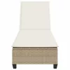  bézs polyrattan napozóágy párnákkal 55x200x25,5 cm