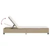  bézs polyrattan napozóágy párnákkal 55x200x25,5 cm