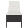  fekete polyrattan napozóágy párnával 55x200x44 cm