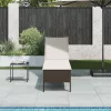  barna polyrattan napozóágy párnával 55x200x44 cm