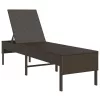  barna polyrattan napozóágy párnával 55x200x44 cm