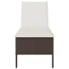  barna polyrattan napozóágy párnával 55x200x44 cm