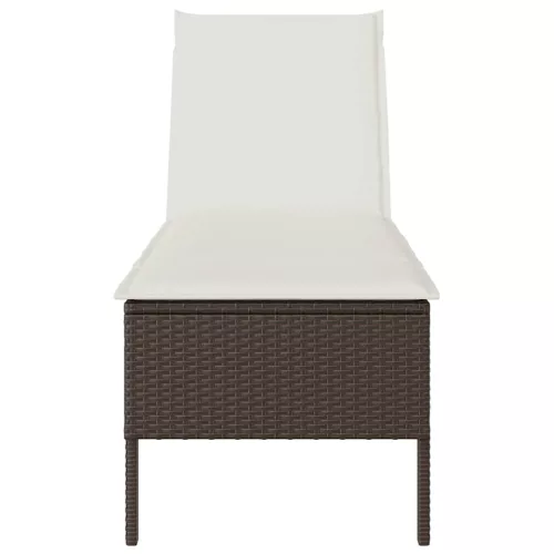  barna polyrattan napozóágy párnával 55x200x44 cm