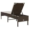  barna polyrattan napozóágy párnával 55x200x44 cm
