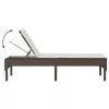  barna polyrattan napozóágy párnával 55x200x44 cm