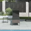  szürke polyrattan napozóágy párnával 55x200x44 cm
