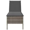  szürke polyrattan napozóágy párnával 55x200x44 cm