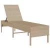  bézs polyrattan napozóágy párnával 55x200x44 cm