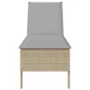  bézs polyrattan napozóágy párnával 55x200x44 cm