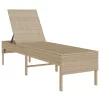  bézs polyrattan napozóágy párnával 55x200x44 cm