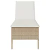  bézs polyrattan napozóágy párnával 55x200x44 cm