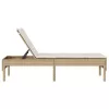  bézs polyrattan napozóágy párnával 55x200x44 cm