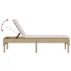  bézs polyrattan napozóágy párnával 55x200x44 cm