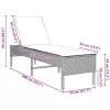  bézs polyrattan napozóágy párnával 55x200x44 cm