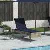  szürke polyrattan napozóágy párnával 55x200x44 cm