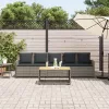  5 személyes szürke polyrattan kerti kanapé párnával