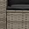  5 személyes szürke polyrattan kerti kanapé párnával