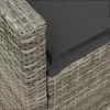  5 személyes szürke polyrattan kerti kanapé párnával