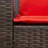  5 személyes barna polyrattan kerti kanapé párnával
