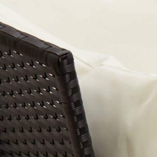  fekete polyrattan kerti kanapé párnákkal