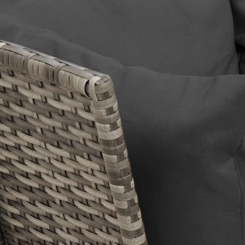  szürke polyrattan kerti kanapé párnákkal