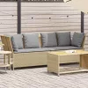  bézs polyrattan kerti kanapé párnával