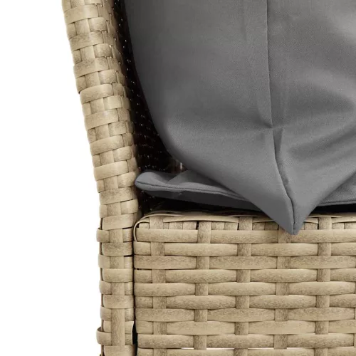  bézs polyrattan kerti kanapé párnával