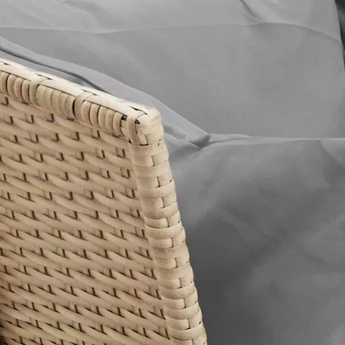  bézs polyrattan kerti kanapé párnával
