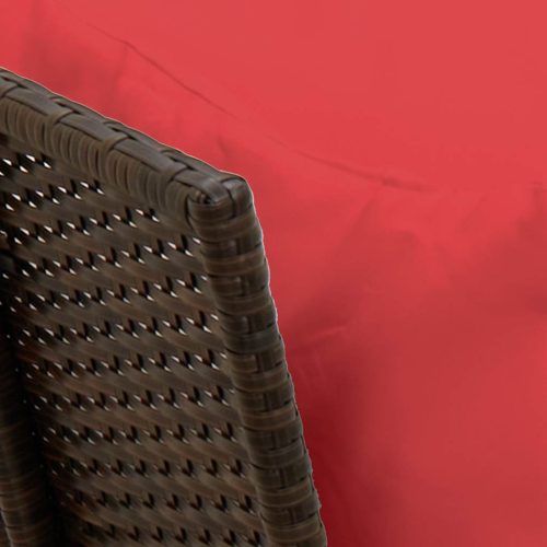  barna polyrattan kerti kanapé párnákkal