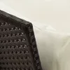  4 részes fekete polyrattan kerti étkezőszett párnákkal